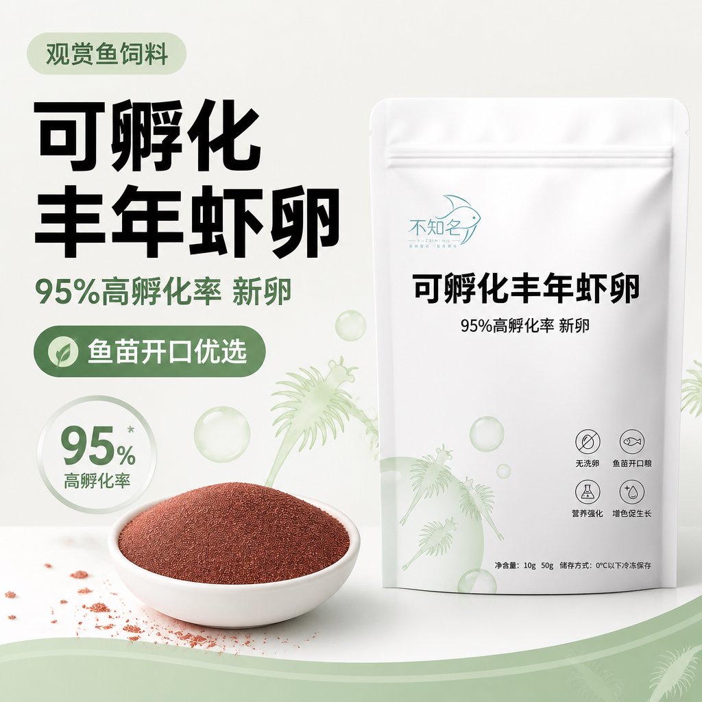 可孵化丰年虾卵大红卵超细卵孔雀观赏鱼饲料