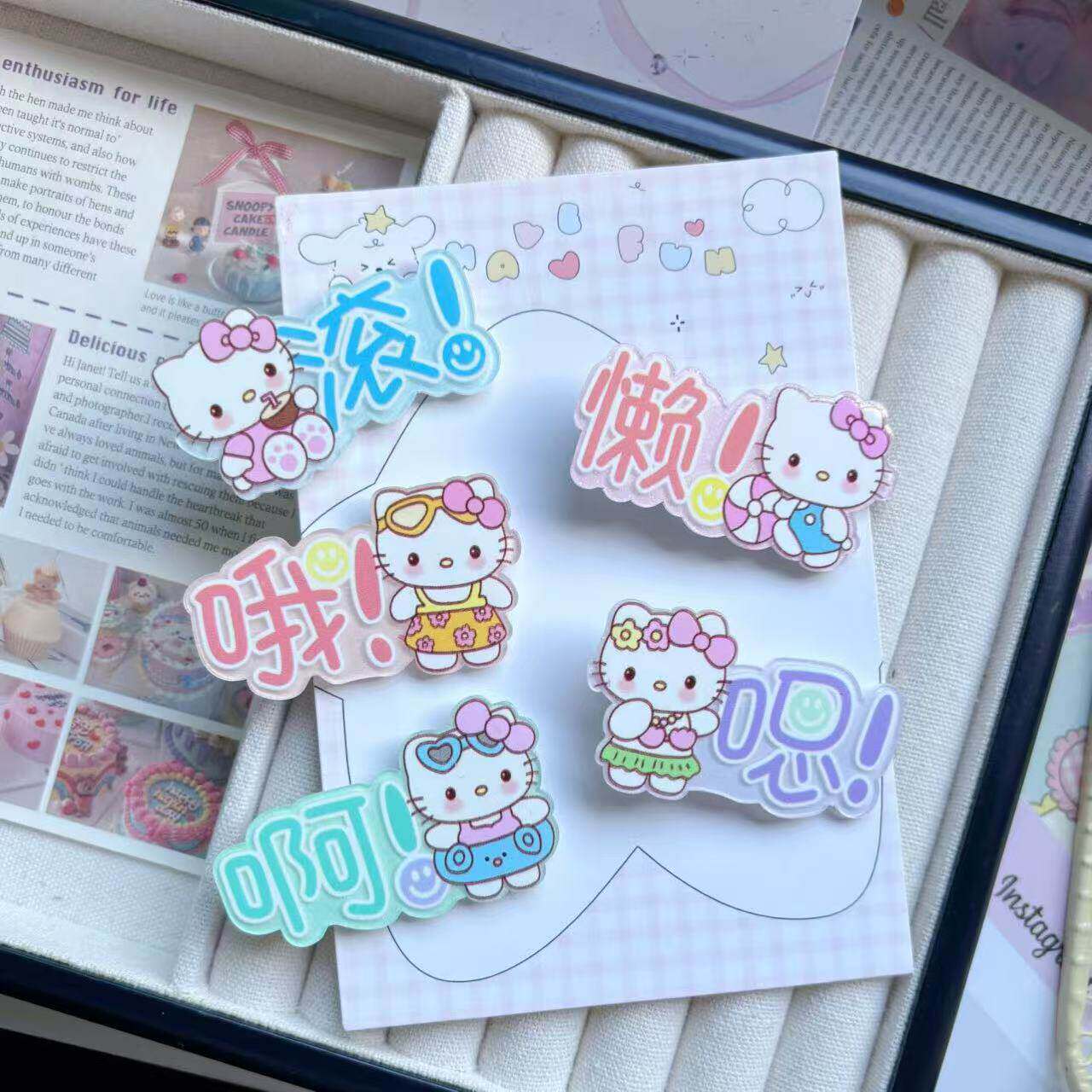 F1269搞怪可爱糖果文字猫咪发夹刘海夹甜美少女侧边发卡发饰百搭