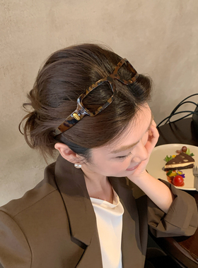 豹纹折叠眼镜发箍高颅顶头箍发饰