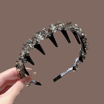 满钻水晶发箍高级感带齿防滑头饰
