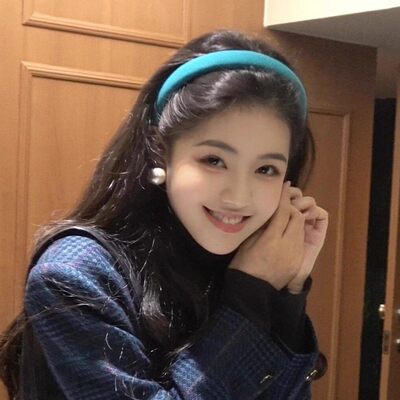 湖蓝色海绵发箍高颅顶头箍发饰