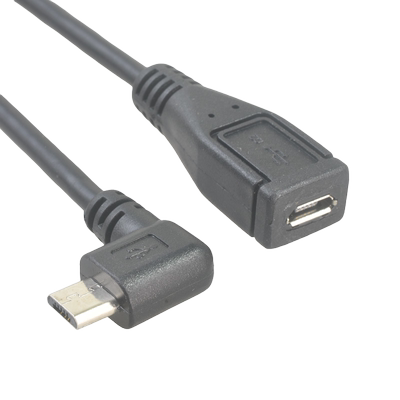 弯头micro USB延长线micro USB公对母安卓手机延长充电数据短线V8