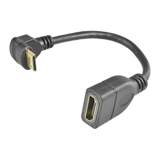 弯头minihdmi公转hdmi母转接头接口大转小迷你高清线转换连接线