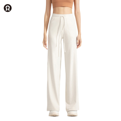 lulu raro直筒长裤女高腰运动健身裤抗菌口袋宽松显瘦瑜伽裤