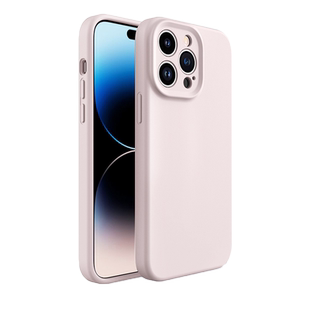 撸猫亲肤手感适用iPhone16手机壳网红爆款苹果17Pro液态硅胶15ProMax手机套镜头全包防摔ip14女神款粉色13