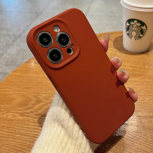 秋冬新款美拉德色适用iphone17promax手机壳苹果16真液态硅胶14软糯15保护套ins风纯色复古全包防摔高级感por