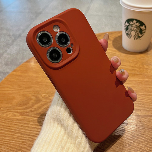 美拉德色秋冬新款液态硅胶手机壳