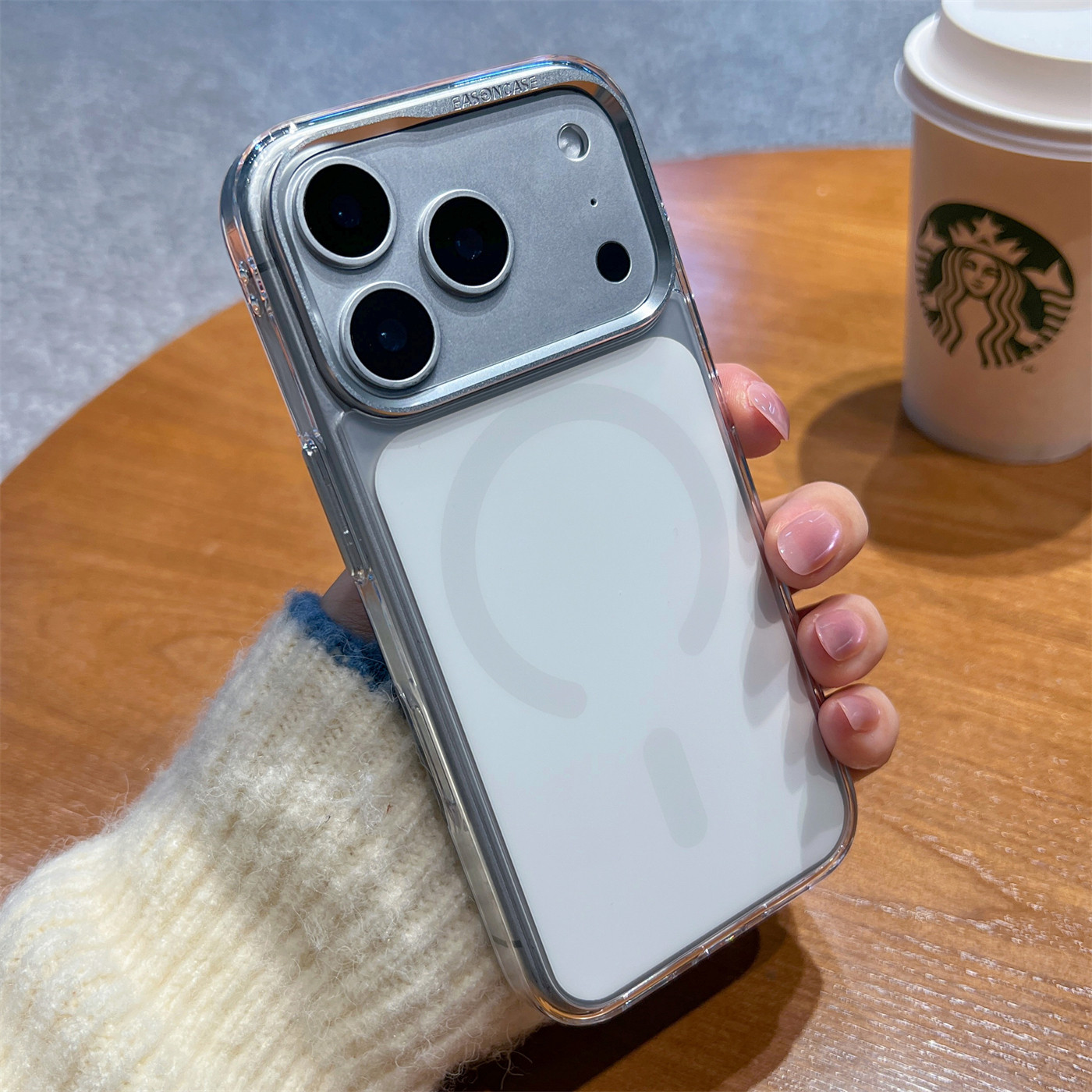 原机色磨砂玻璃背板适用苹果17promax手机壳磁吸充电ipho