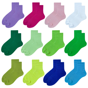 彩色短袜棉ins潮外穿纯色袜子女 糖果色闺蜜款 ilookwazi夏季 薄款