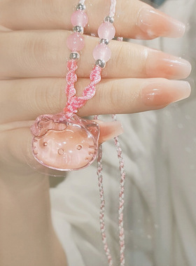 Kitty项链粉色透明精致礼物
