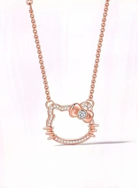 Kittykitty猫项链ins镶钻凯蒂