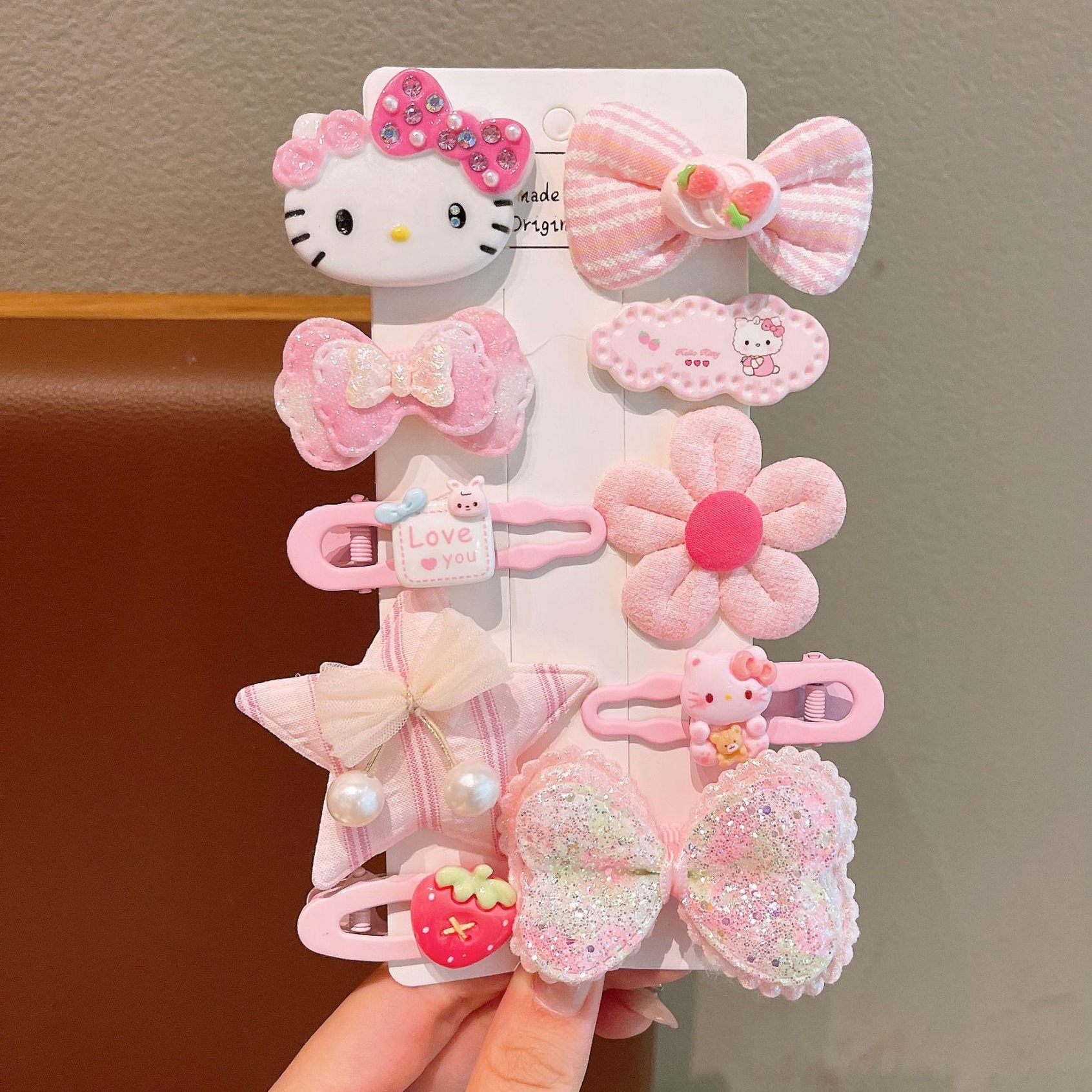 儿童发夹粉可爱发饰套装