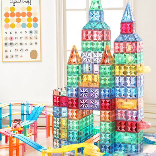 科博轨道磁力片200片磁力拼图