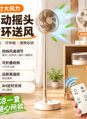 8寸自动摇头伸缩折叠小风扇