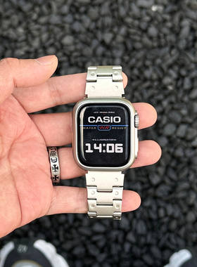 复古圆点金属钢表带适用苹果iwatchS11质感AppleWatchS109Ultra潮