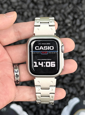 复古圆点金属钢表带适用苹果iwatchS11质感AppleWatch789Ultra10