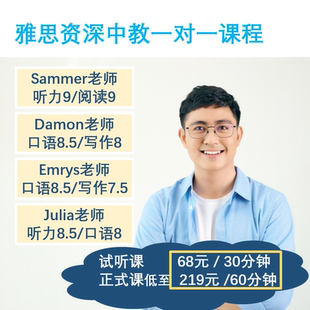 雅思中教老师一对一视频课 雅思口语模考雅思写作阅读听力提分