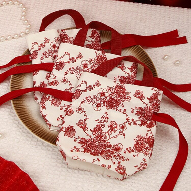 新款结婚糖果包装袋帆布袋子免折叠自封喜糖盒伴手礼小礼品婚礼