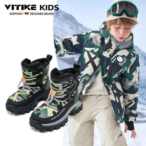 儿童雪地靴VITIKE防水加绒冬季
