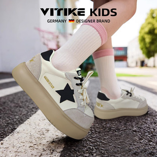 儿童德训鞋2025夏季新款韩版女童板鞋增高厚底休闲百搭女童运动鞋