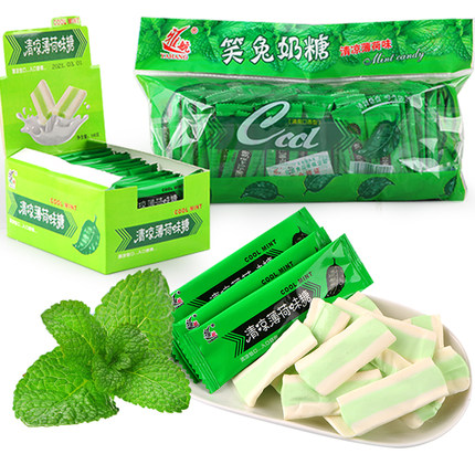 盒装清凉奶糖休闲零食怀旧童年冰凉清爽薄荷味软糖小卖部零食糖果