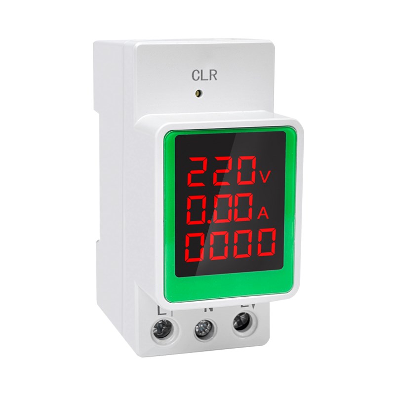 智能电表单相家用电度表交流电压表电流表电能表高精度三显导轨表