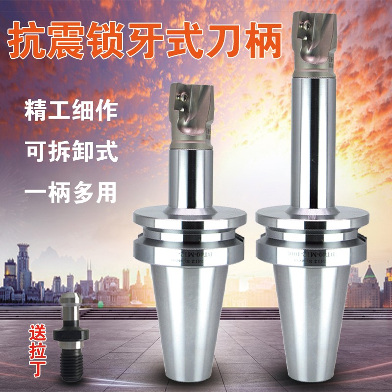 抗震螺纹刀柄可换刀头加长锁牙式刀柄刀杆BT30 BT40-M8 10 12 16