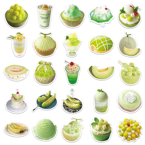 贴纸哈密瓜张精致趣味自然清新个性手机壳电脑充电宝50ins风