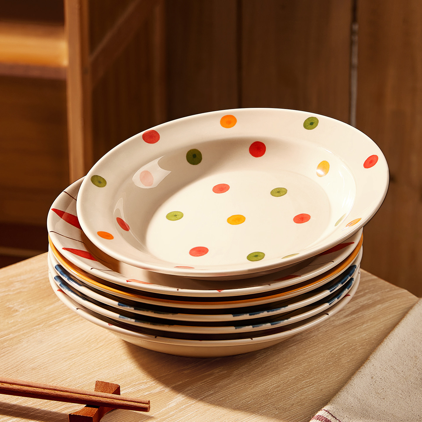 日式盘子家用菜盘2026新款碗碟餐具高级感好看的炒菜碟子餐盘深盘,餐饮具,盘,淘宝优惠券,粉丝福利购,淘宝优惠卷