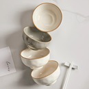 釉下彩米饭碗高级感吃饭碗盘子餐具碗碟套装 陶瓷饭碗家用2025新款
