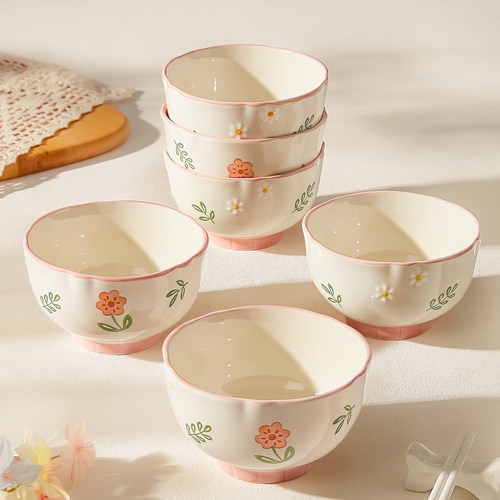 清新陶瓷米饭碗个人专用吃饭碗