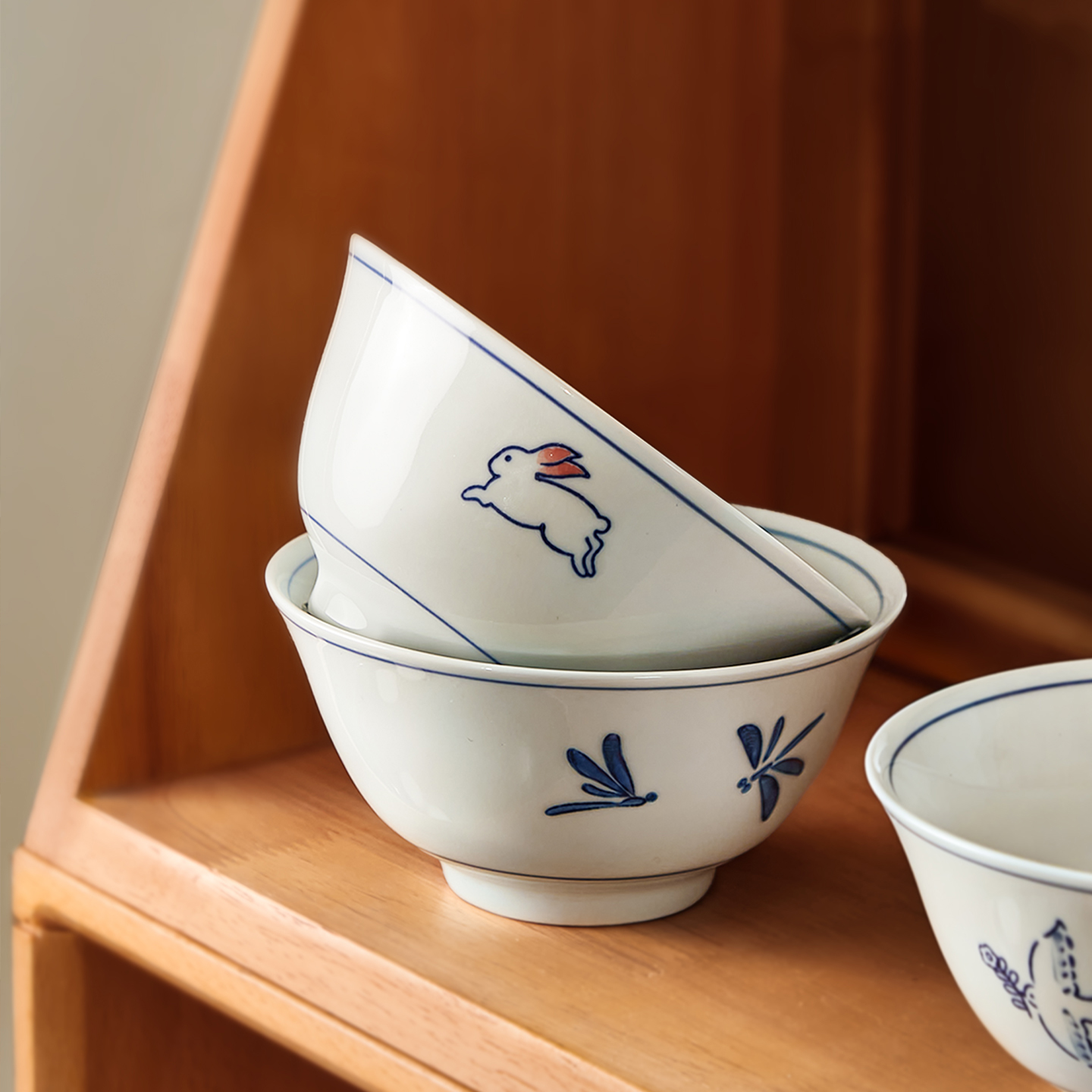 陶瓷米饭碗家用2025新款可爱吃饭碗好看的大碗汤碗面碗菜盘子