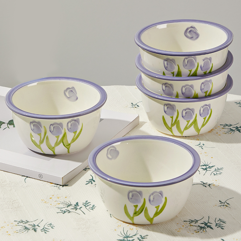 郁金香4.5英寸陶瓷米饭碗北欧风