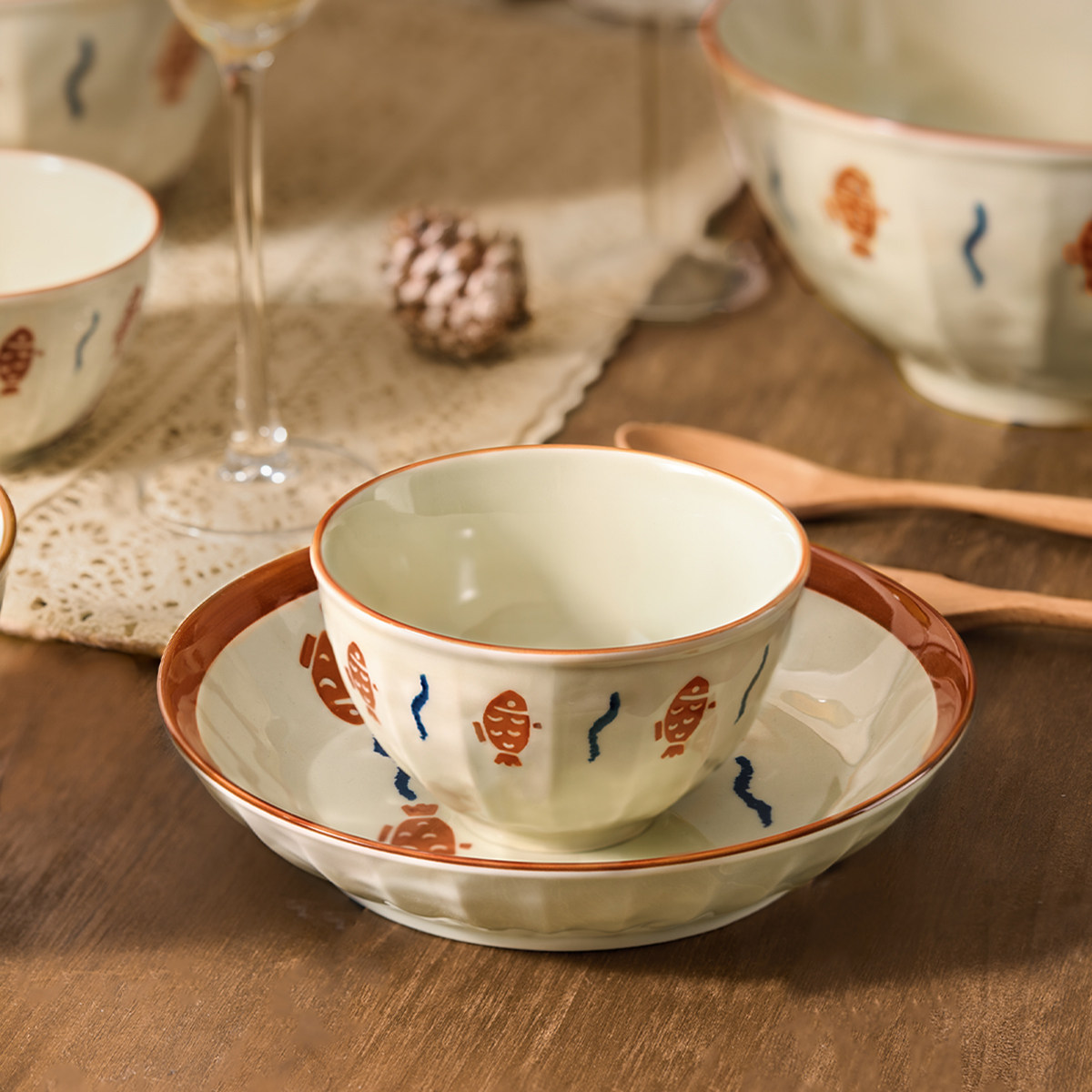 陶瓷米饭碗家用2026新款釉下彩汤碗面碗菜盘子好看的碗碟餐具,餐饮具,碗,淘宝优惠券,粉丝福利购,淘宝优惠卷