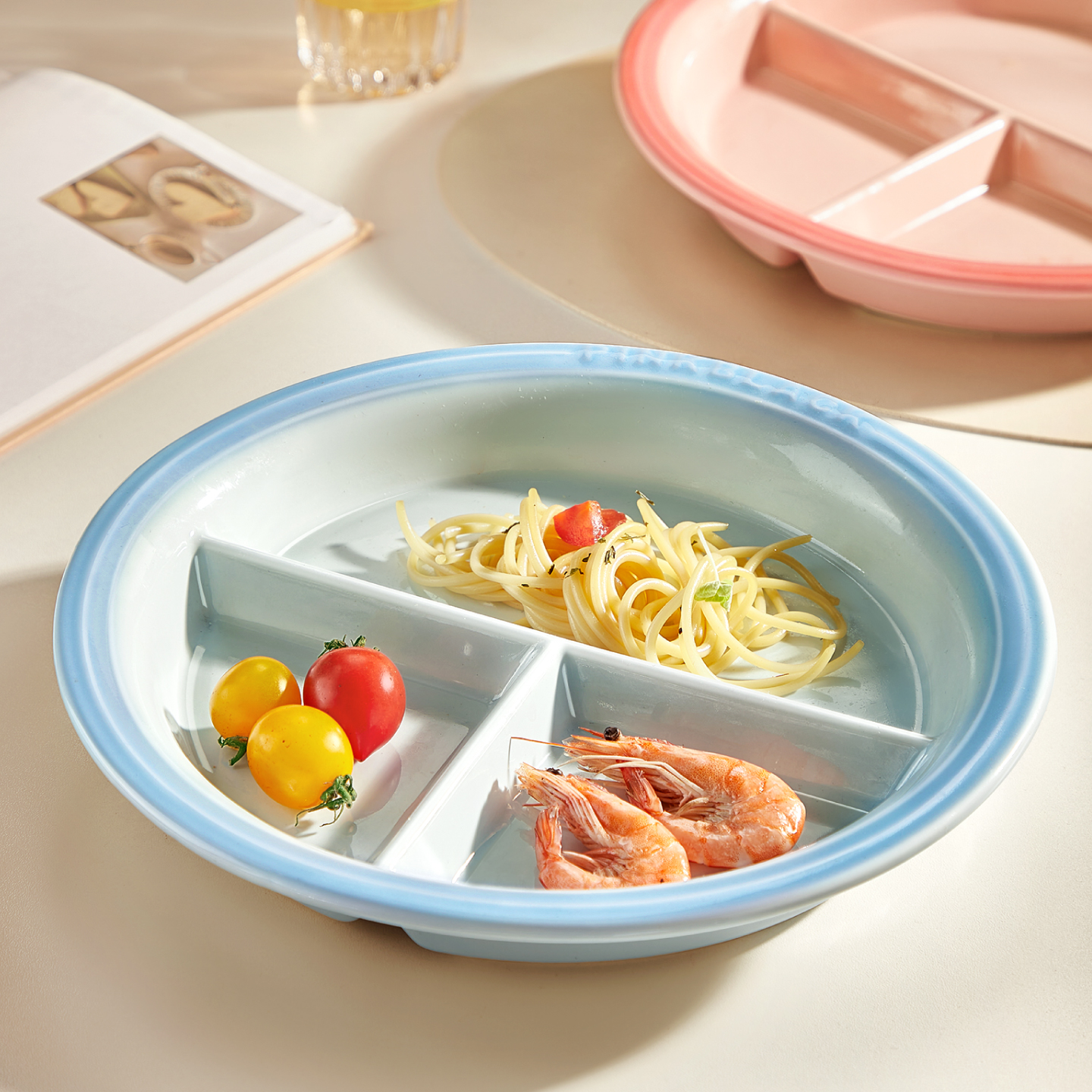 陶瓷分餐盘211减脂餐盘分格减肥专用大人一人食餐具儿童早餐盘子