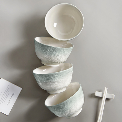 陶瓷米饭碗家用2025新款高级感吃饭餐具釉下彩碗个人专用漂亮碗具