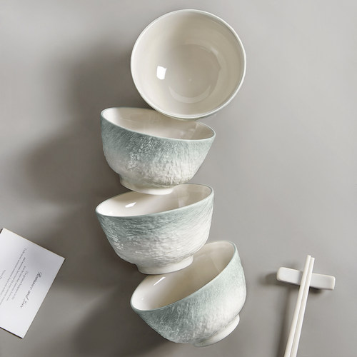 陶瓷米饭碗家用2025新款高级感吃饭餐具釉下彩碗个人专用漂亮碗具