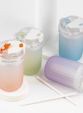 boeibei卜A杯 清新磨砂咖啡杯480ml创意个性水壶随手渐变彩色水杯