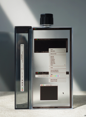 boeibei 创意桌面弹窗个性A5方形扁平塑料冷水壶学生便携灰色水杯