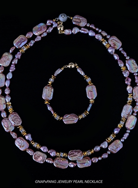 原创粉紫灰极光keshi嘻哈项链男