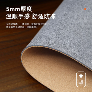超大号毛毡软木鼠标垫加厚桌面键盘垫减震降噪高级感办公电脑桌垫