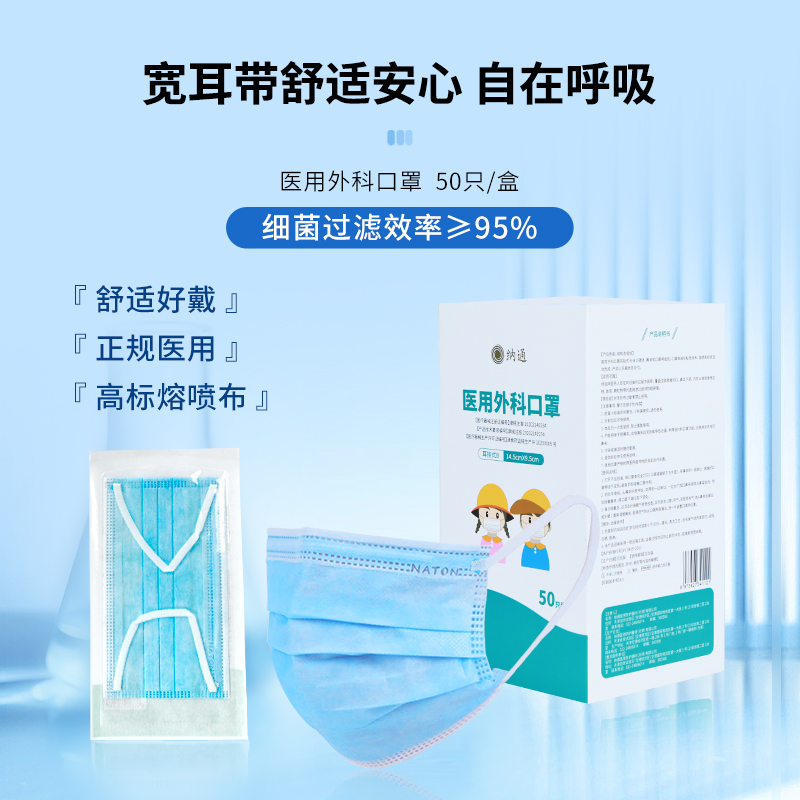 纳通一次性医用外科口罩独立学生