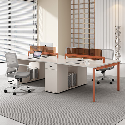 戴图纳职员办公桌轻奢高级员工办公室桌椅组合四六人位电脑工位