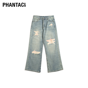 JEANS牛仔裤 PHANTACi范特西25秋冬WASHED FLARED PATCHWORK CAMO