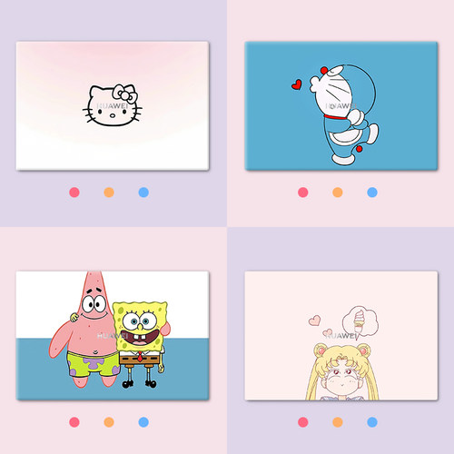 可爱卡通笔记本电脑贴纸适用联想小新pro16荣耀magicbook14全套保护膜惠普星15戴尔灵越13pro苹果mac外壳贴膜