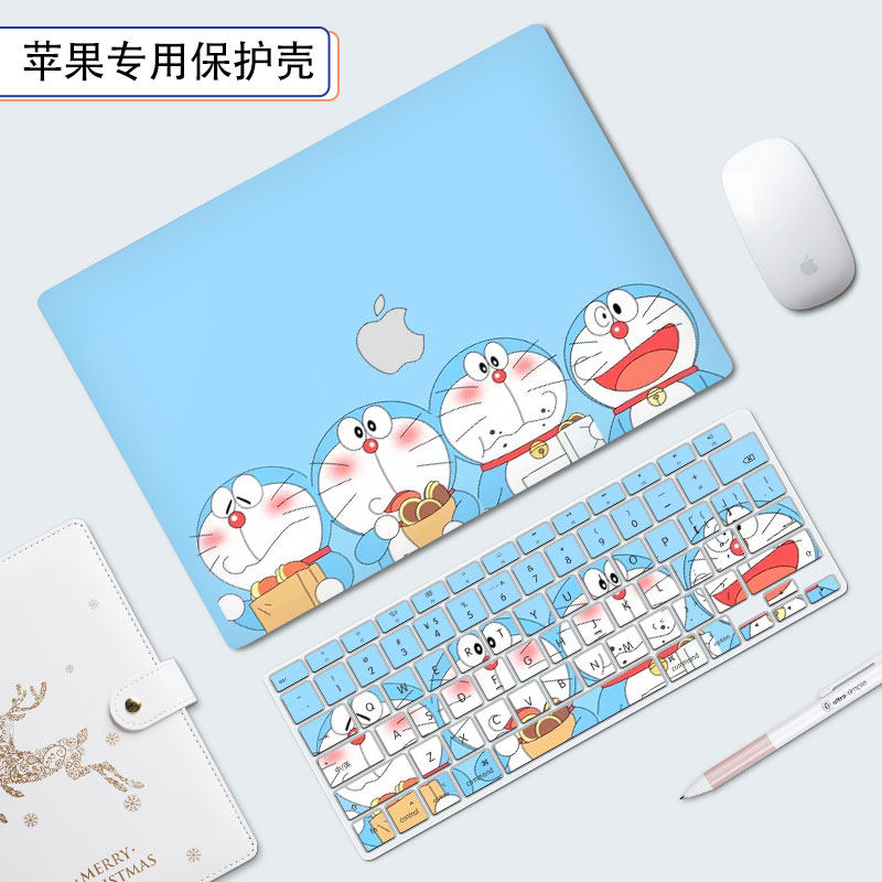 多啦A梦苹果电脑保护壳适用macbookpro14寸M3保护套macbookair外壳13.6英寸笔记本M4磨砂pro16硬壳15.3寸卡通