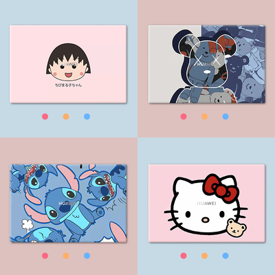 可爱卡通笔记本电脑贴纸适用苹果macbookpro13.3华为matebookD14全套贴膜华硕天选4联想Y9000P16寸外壳保护膜