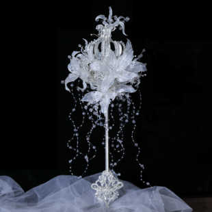 新娘女皇权杖手捧花diy材料包出嫁结婚新婚礼物婚纱成品团扇高级