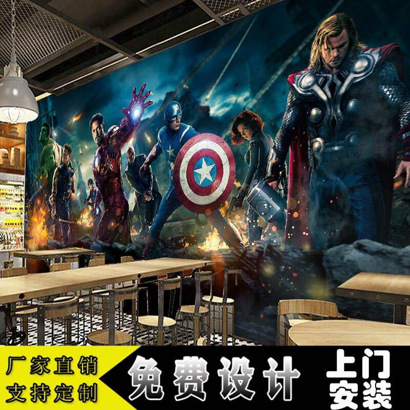 漫威marvel 3d漫威复仇者联盟主题壁纸绿巨人钢铁侠壁画酒吧餐厅背景墙纸壁布 图片价格品牌报价 原仓数据