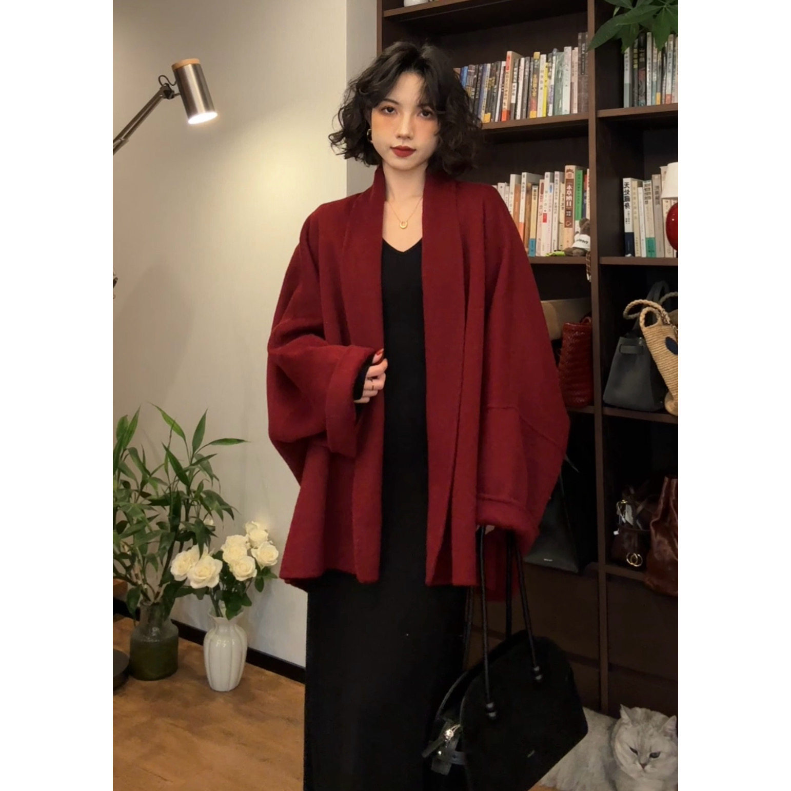 （耗牛绒+羊毛）千金复古双面手缝羊毛大衣